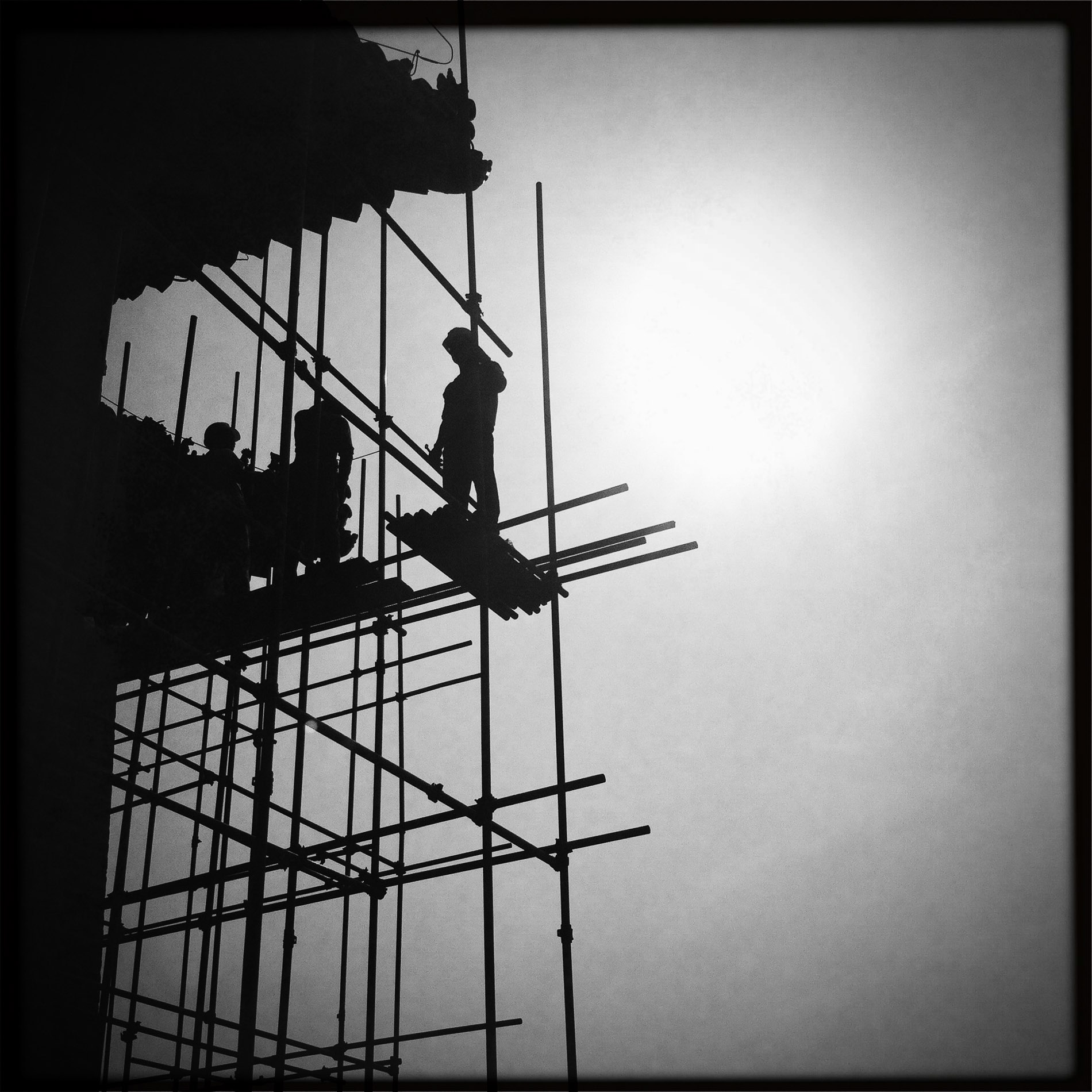 Dongbianmen was scaffolded for the relighting of the building. My other camera is a Hipstermatic.